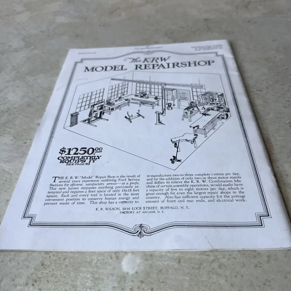 Ford Dealer's Service Tools & Garage Equipment Catalog 1926 K.R. Wilson ORIGINAL